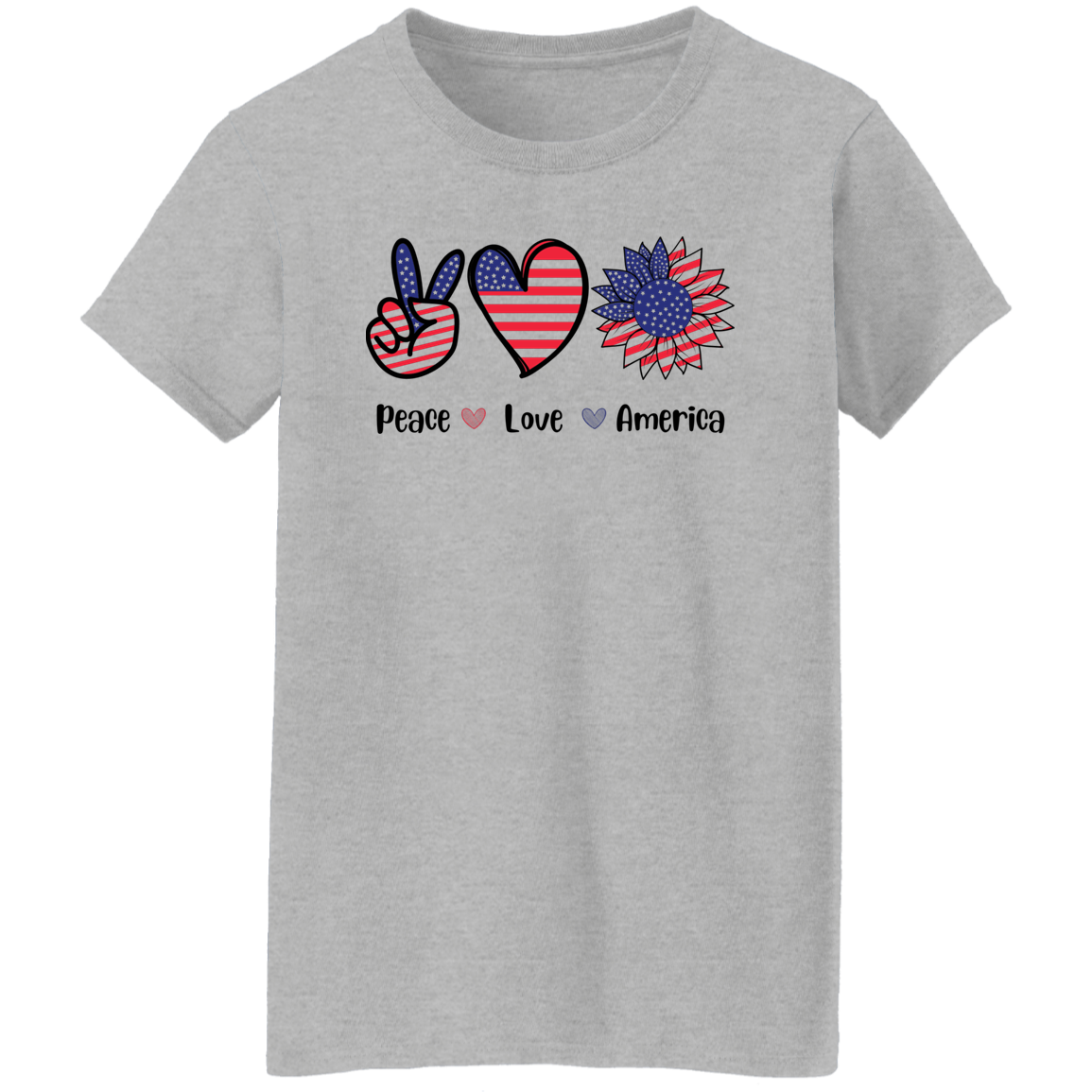 Peace Love America | 4th July USA | American Pride | T-Shirt