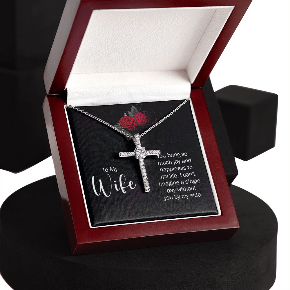CZ Cross Necklace | To My Wife