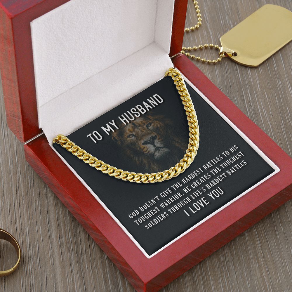 To My Husband Lion | Cuban Link Chain