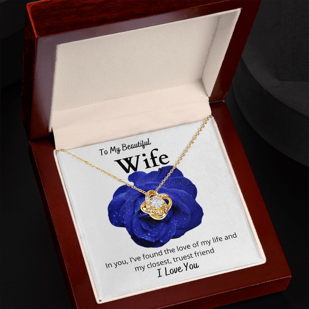 To My Beautiful Wife Rose | Love Knot Necklace
