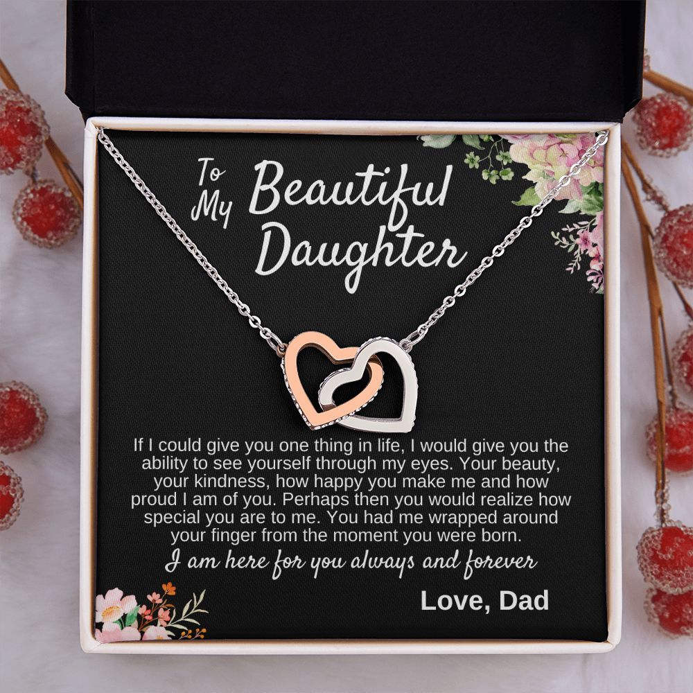 Interlocking Hearts | To My Beautiful Daughter | From Dad