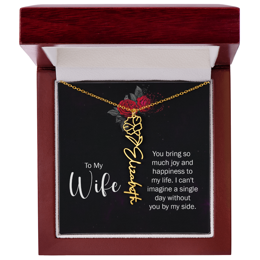 Personalized Flower Name Necklace – Custom Name Pendant