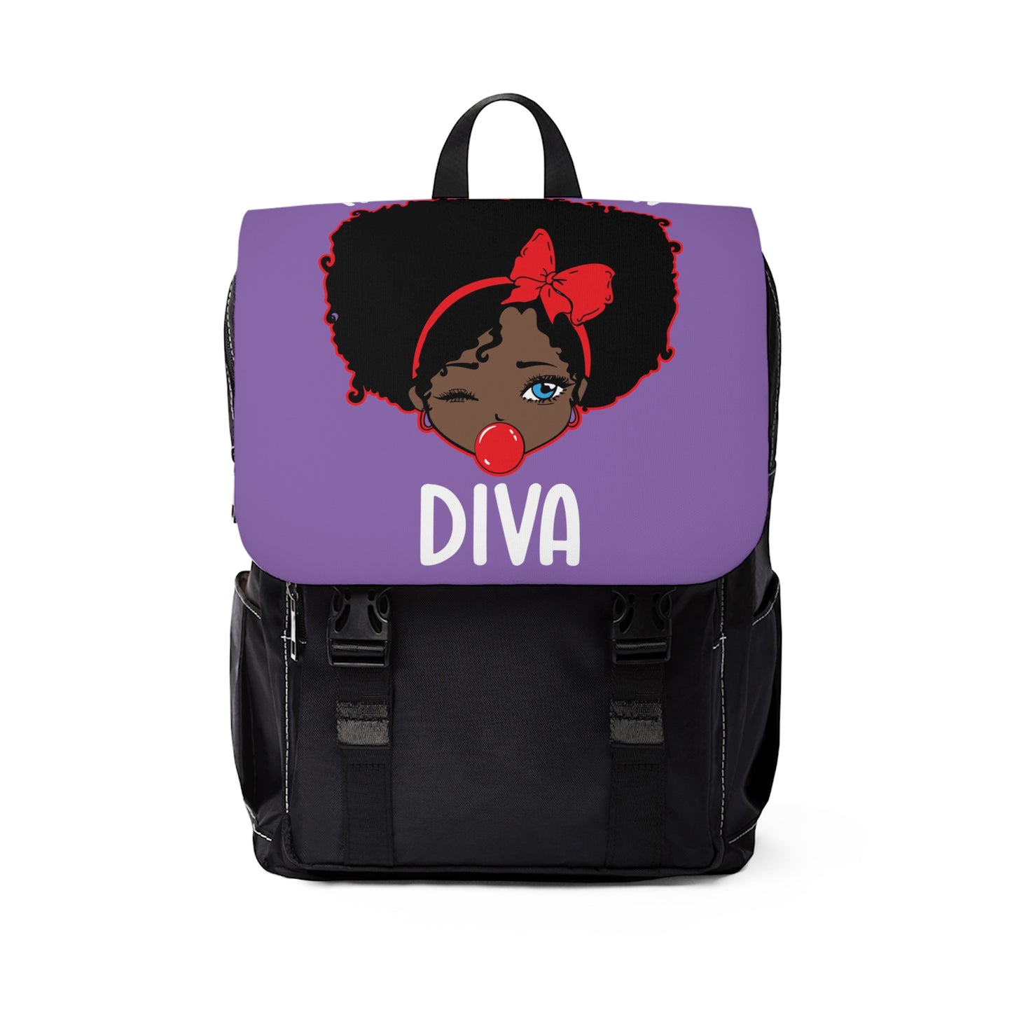 Unisex Casual Shoulder Backpack | Kindergarten Diva | Afro