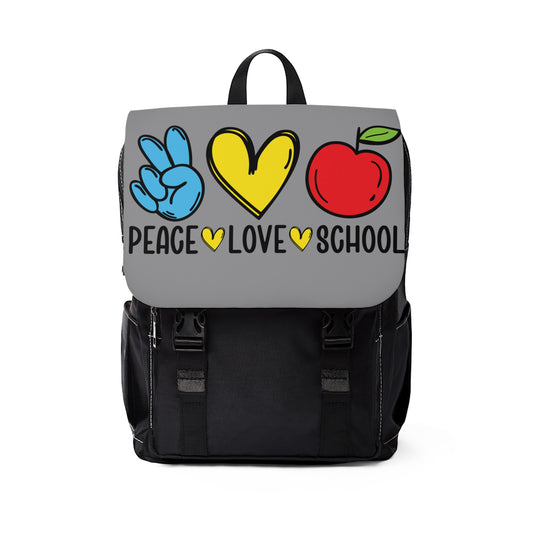 Unisex Casual Shoulder Backpack | Peace Love School