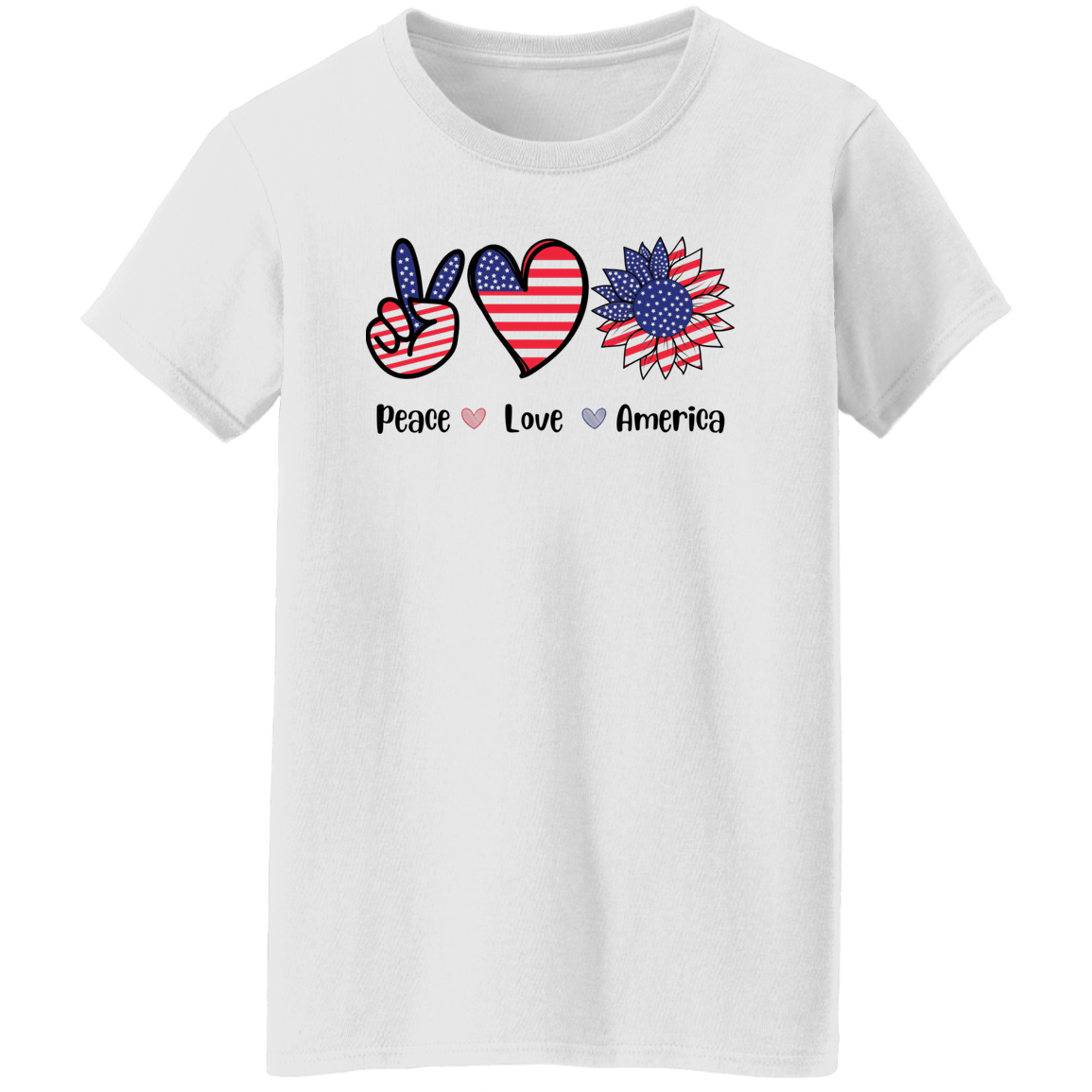 Peace Love America | 4th July USA | American Pride | T-Shirt