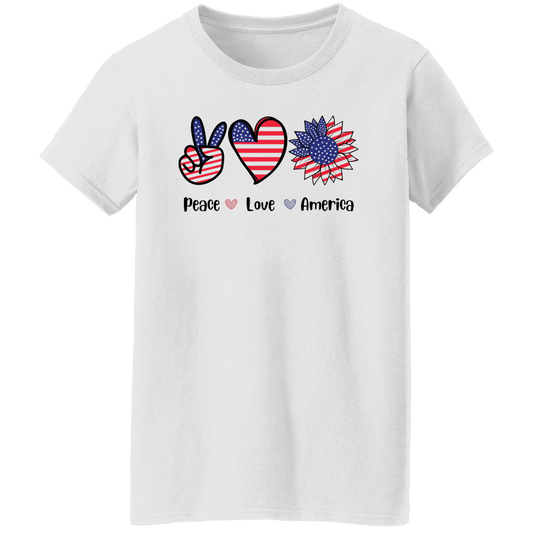Peace Love America | 4th July USA | American Pride | T-Shirt