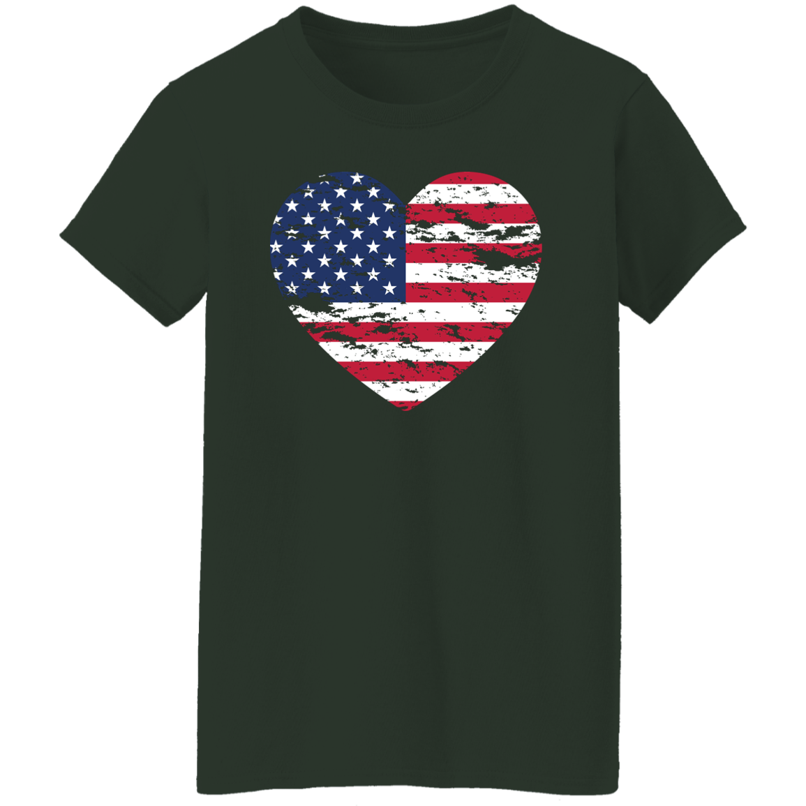 American Heart Shaped Flag | 4th Of July | Patriotic Shirt | Shirts For Family