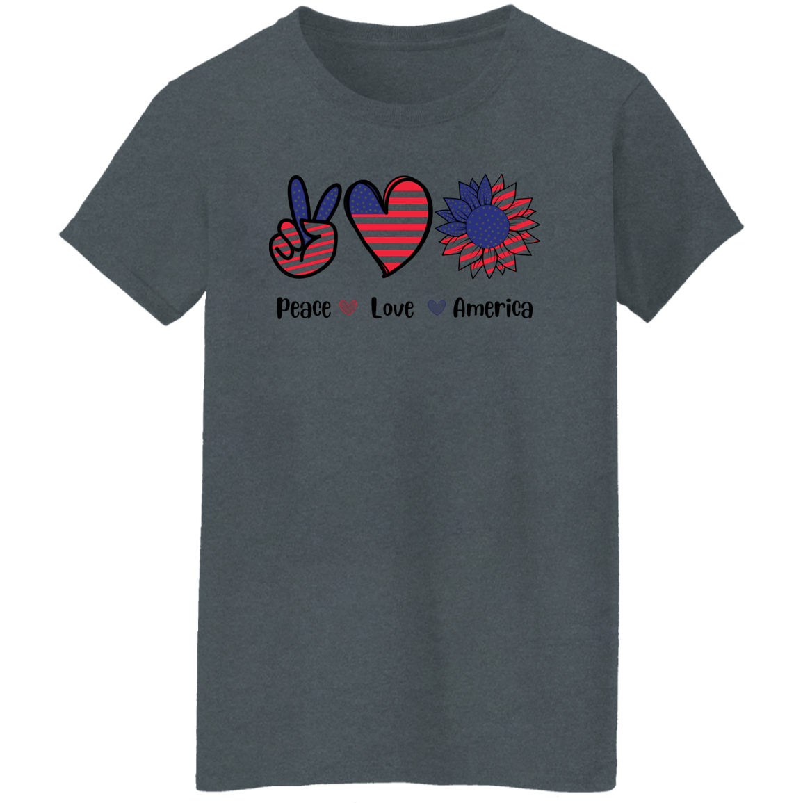 Peace Love America | 4th July USA | American Pride | T-Shirt