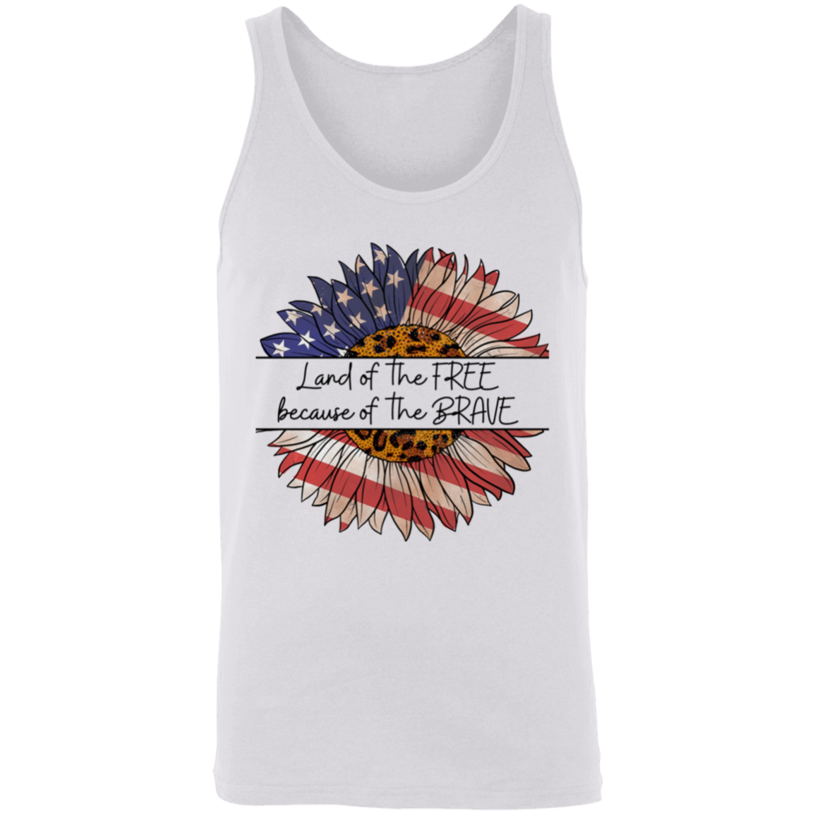 Land Of The Free Because Of The Brave Tank Top, Independence Day, American Sunflower