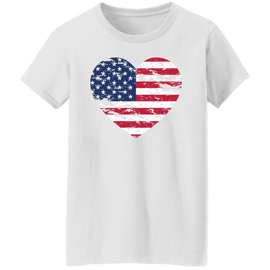 American Heart Shaped Flag | 4th Of July | Patriotic Shirt | Shirts For Family