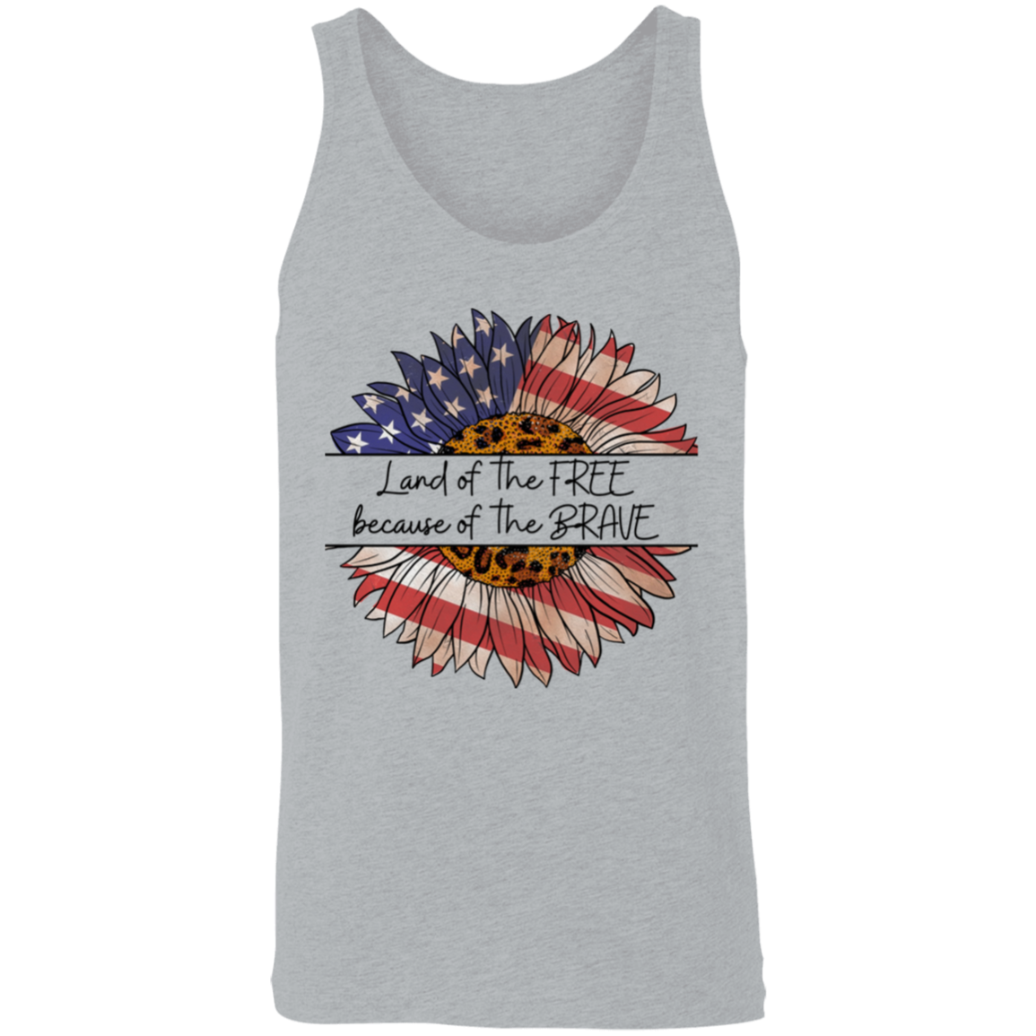 Land Of The Free Because Of The Brave Tank Top, Independence Day, American Sunflower