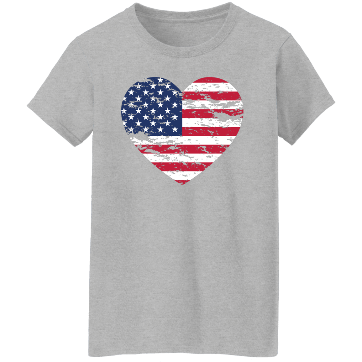 American Heart Shaped Flag | 4th Of July | Patriotic Shirt | Shirts For Family
