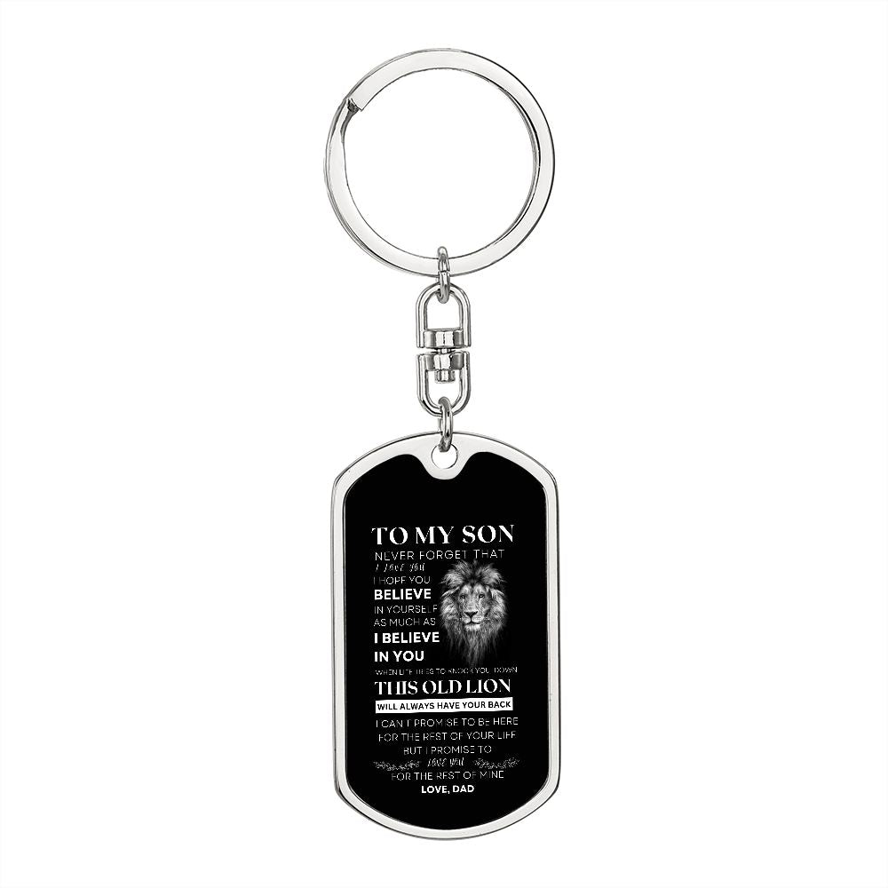 To My Son | Dog Tag with Swivel Key Chain | To My Son | Birthday Gifts