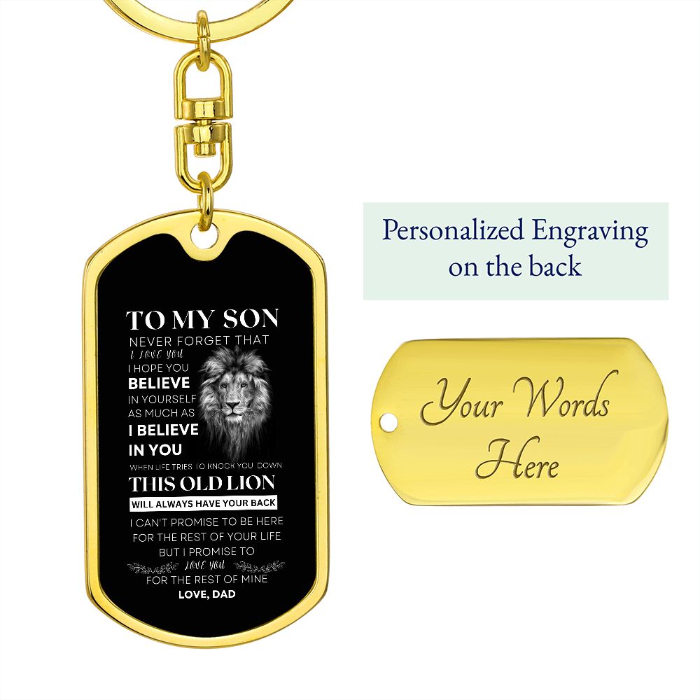 To My Son | Dog Tag with Swivel Key Chain | To My Son | Birthday Gifts