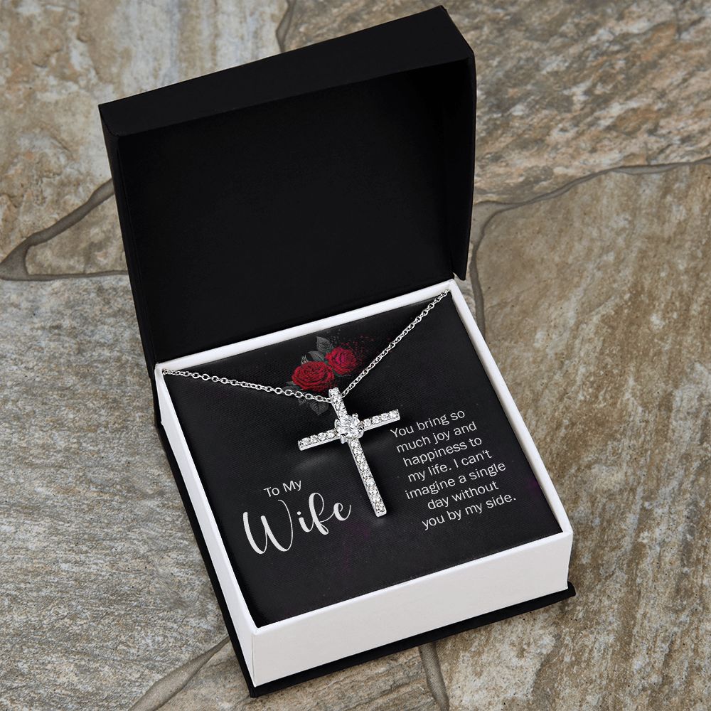 CZ Cross Necklace | To My Wife