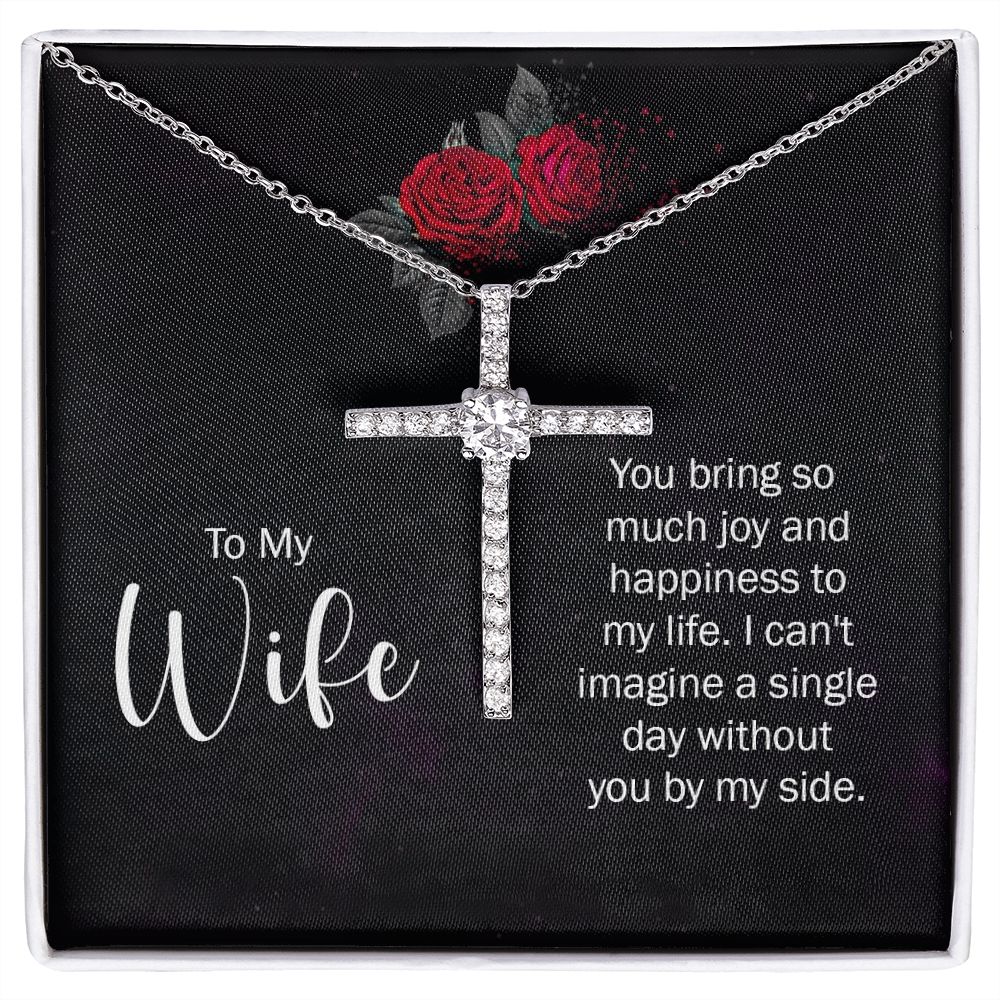 CZ Cross Necklace | To My Wife