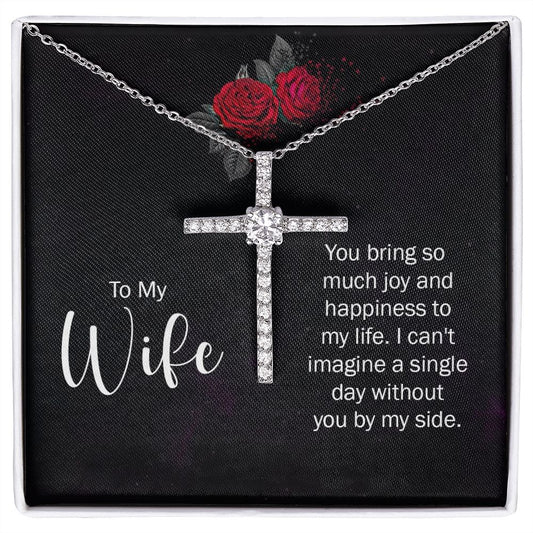 CZ Cross Necklace | To My Wife