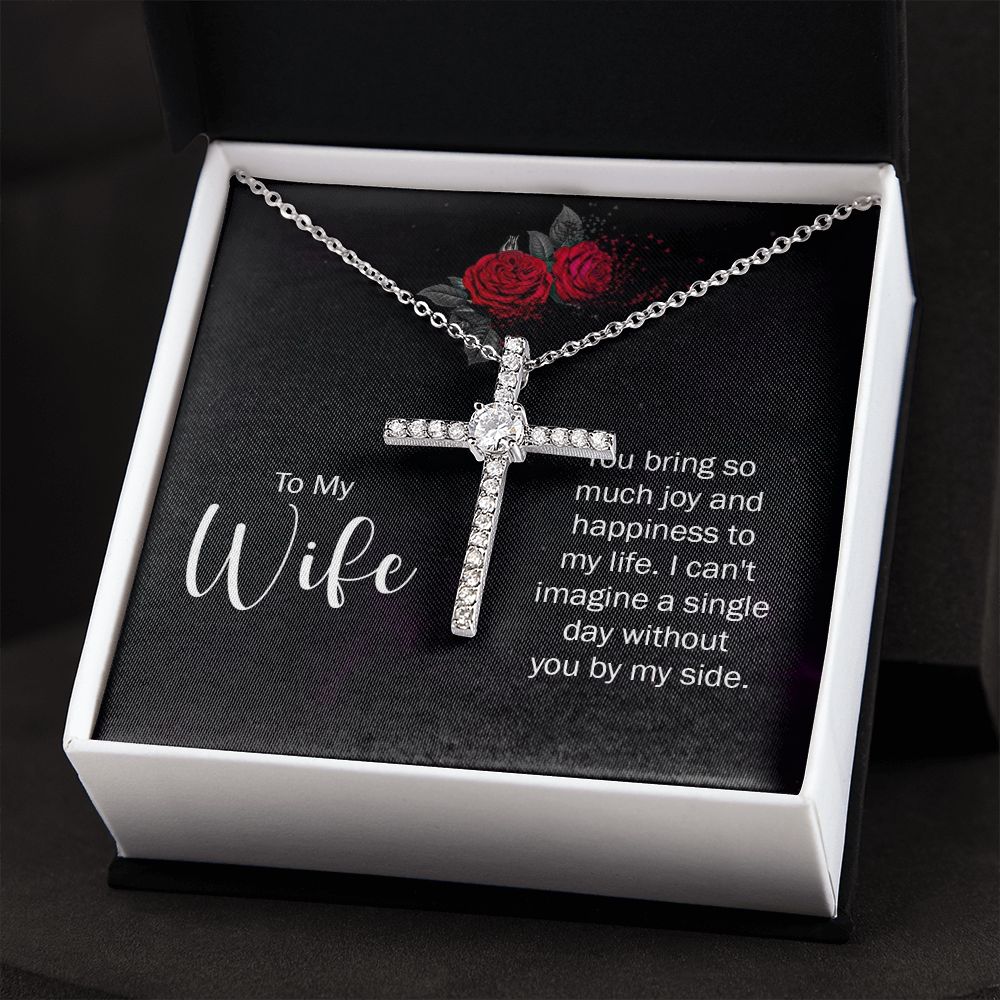 CZ Cross Necklace | To My Wife