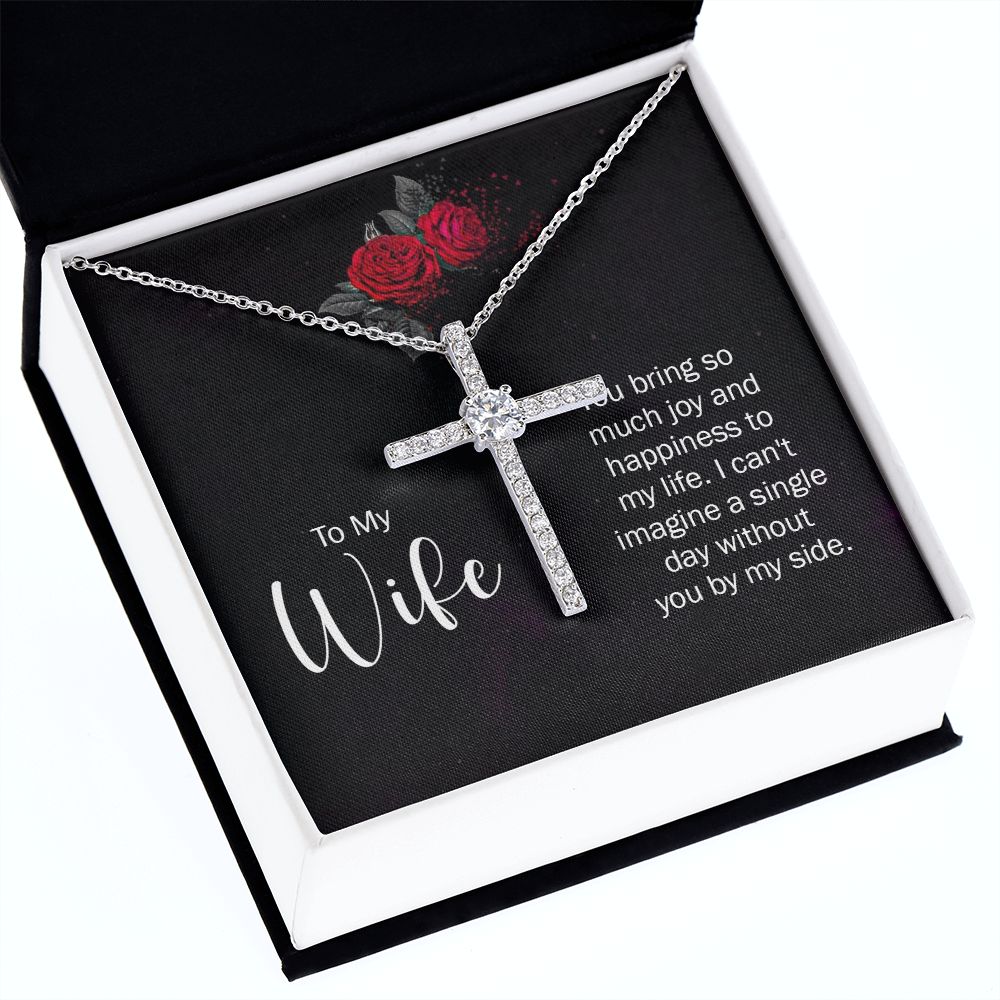 CZ Cross Necklace | To My Wife