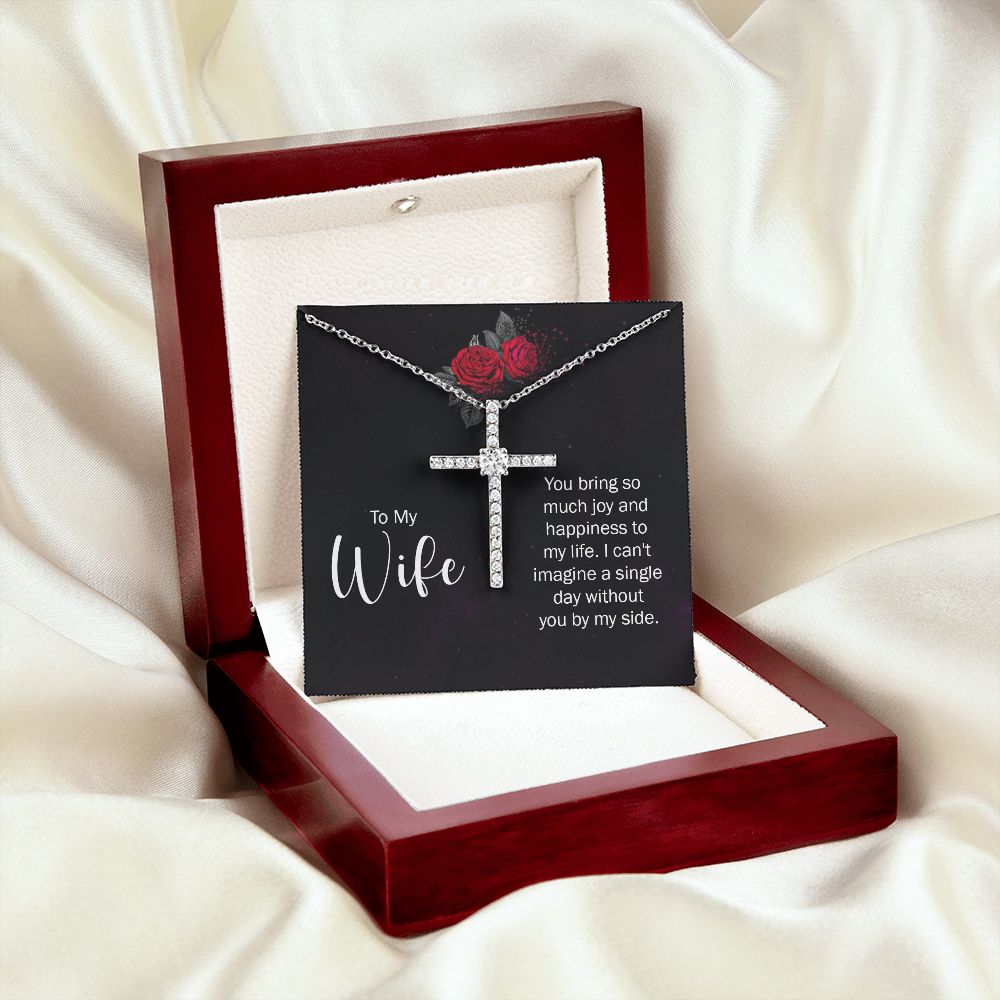 CZ Cross Necklace | To My Wife