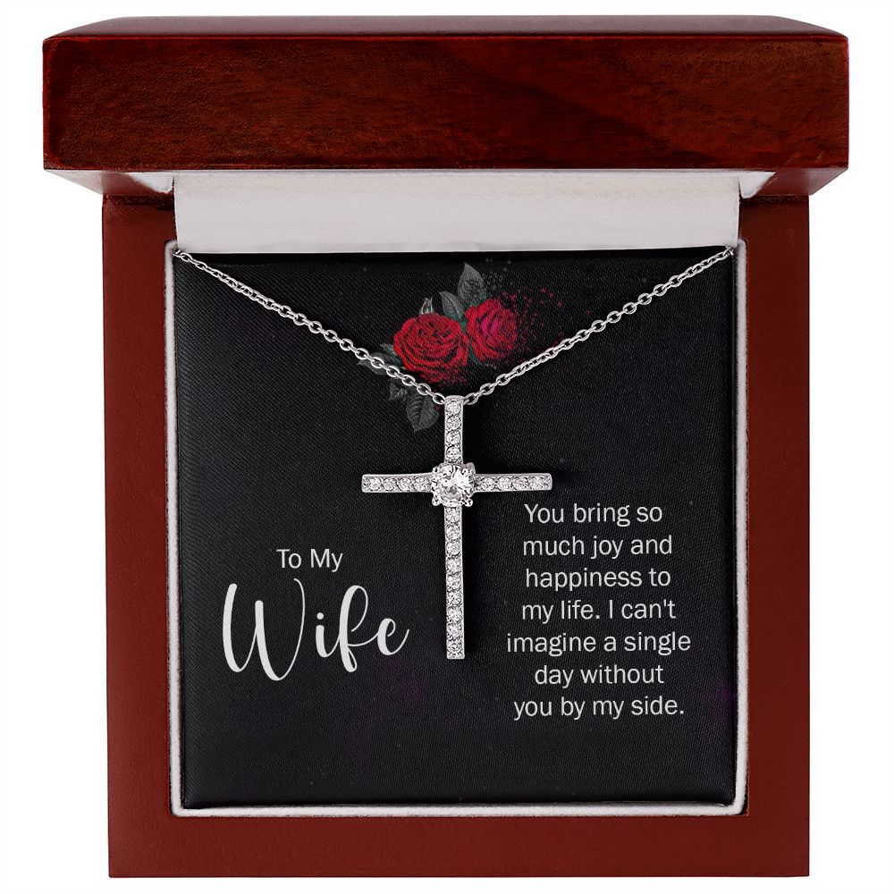CZ Cross Necklace | To My Wife