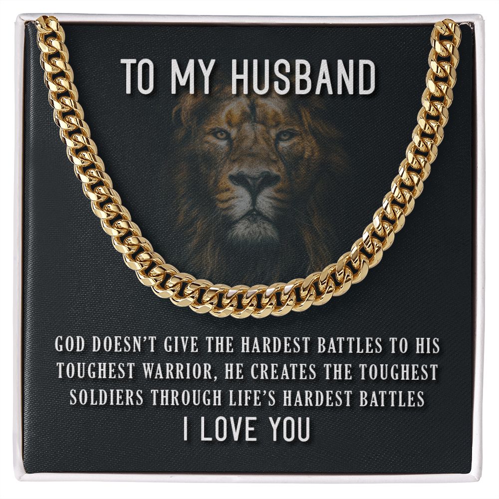 To My Husband Lion | Cuban Link Chain