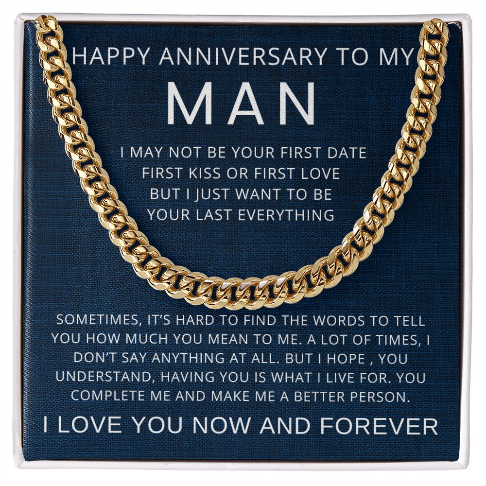 Happy Anniversary My Man | Cuban Link Chain
