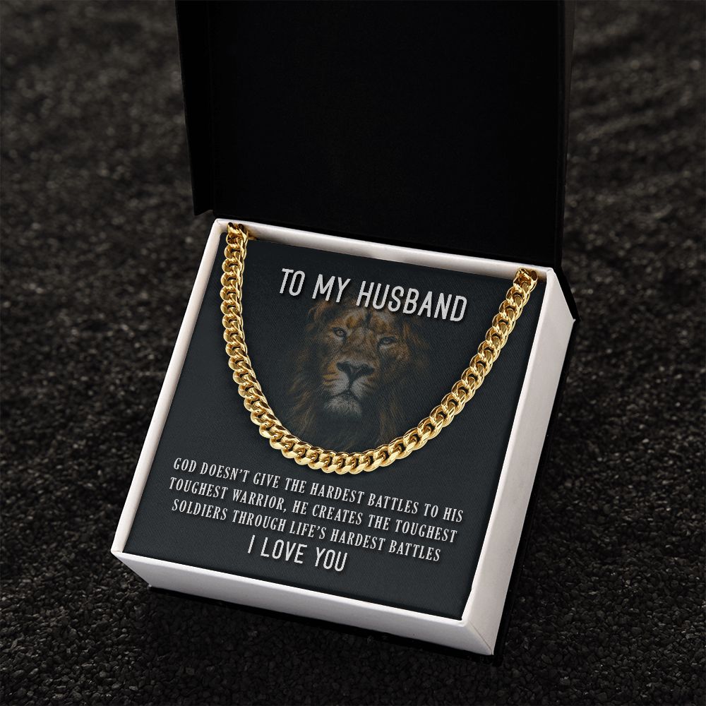 To My Husband Lion | Cuban Link Chain