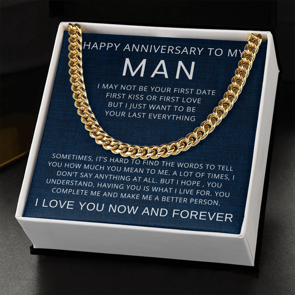Happy Anniversary My Man | Cuban Link Chain