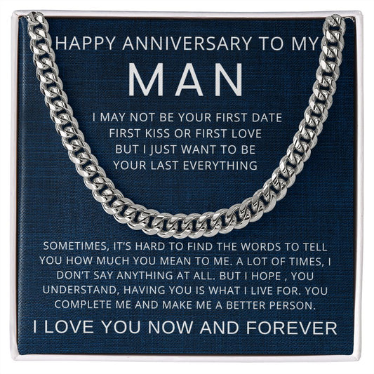 Happy Anniversary My Man | Cuban Link Chain