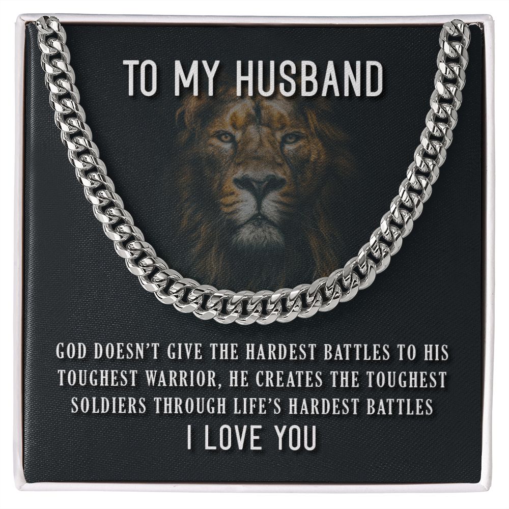 To My Husband Lion | Cuban Link Chain
