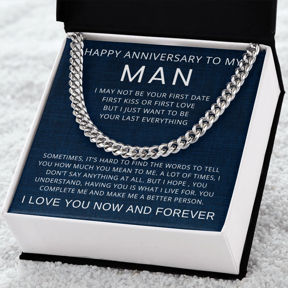 Happy Anniversary My Man | Cuban Link Chain