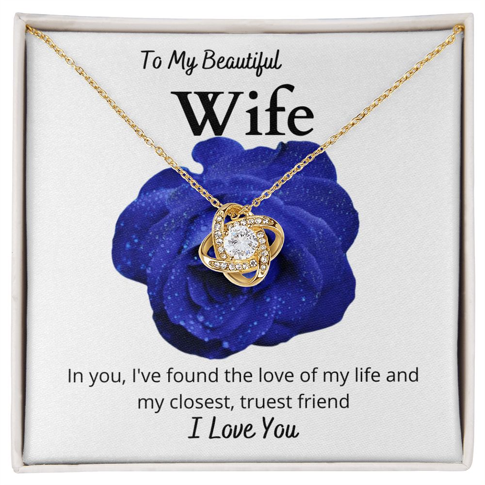 To My Beautiful Wife Rose | Love Knot Necklace