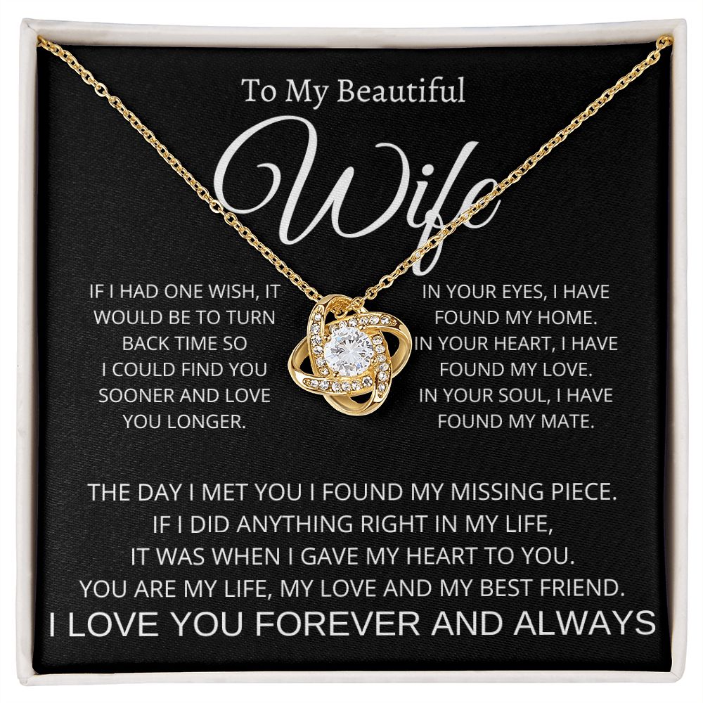 To My Beautiful Wife | Love Knot Necklace