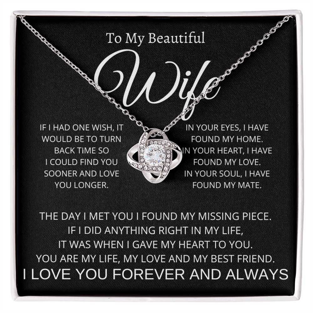 To My Beautiful Wife | Love Knot Necklace