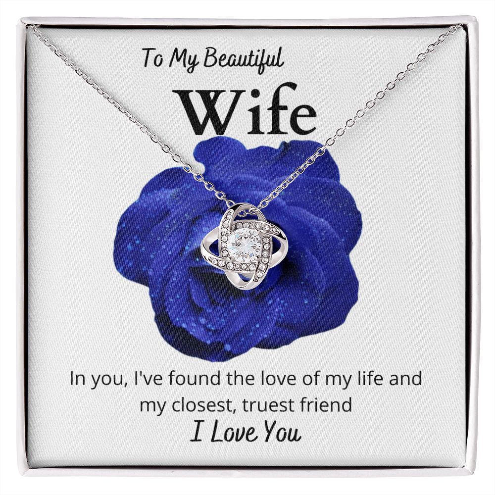 To My Beautiful Wife Rose | Love Knot Necklace