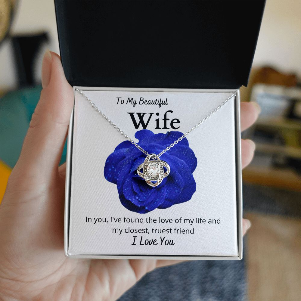 To My Beautiful Wife Rose | Love Knot Necklace