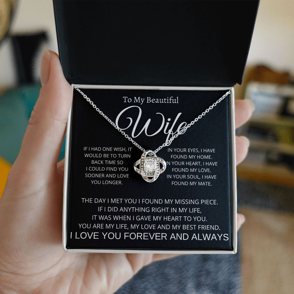 To My Beautiful Wife | Love Knot Necklace