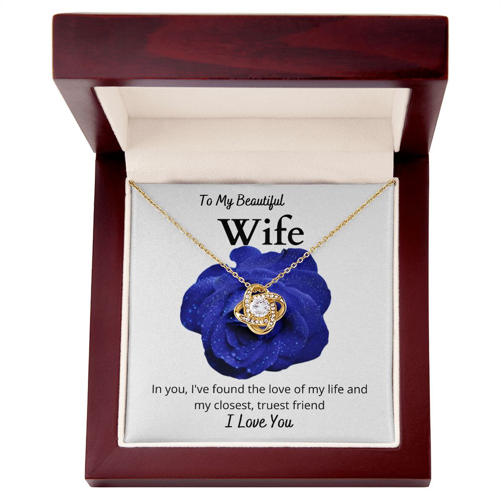 To My Beautiful Wife Rose | Love Knot Necklace