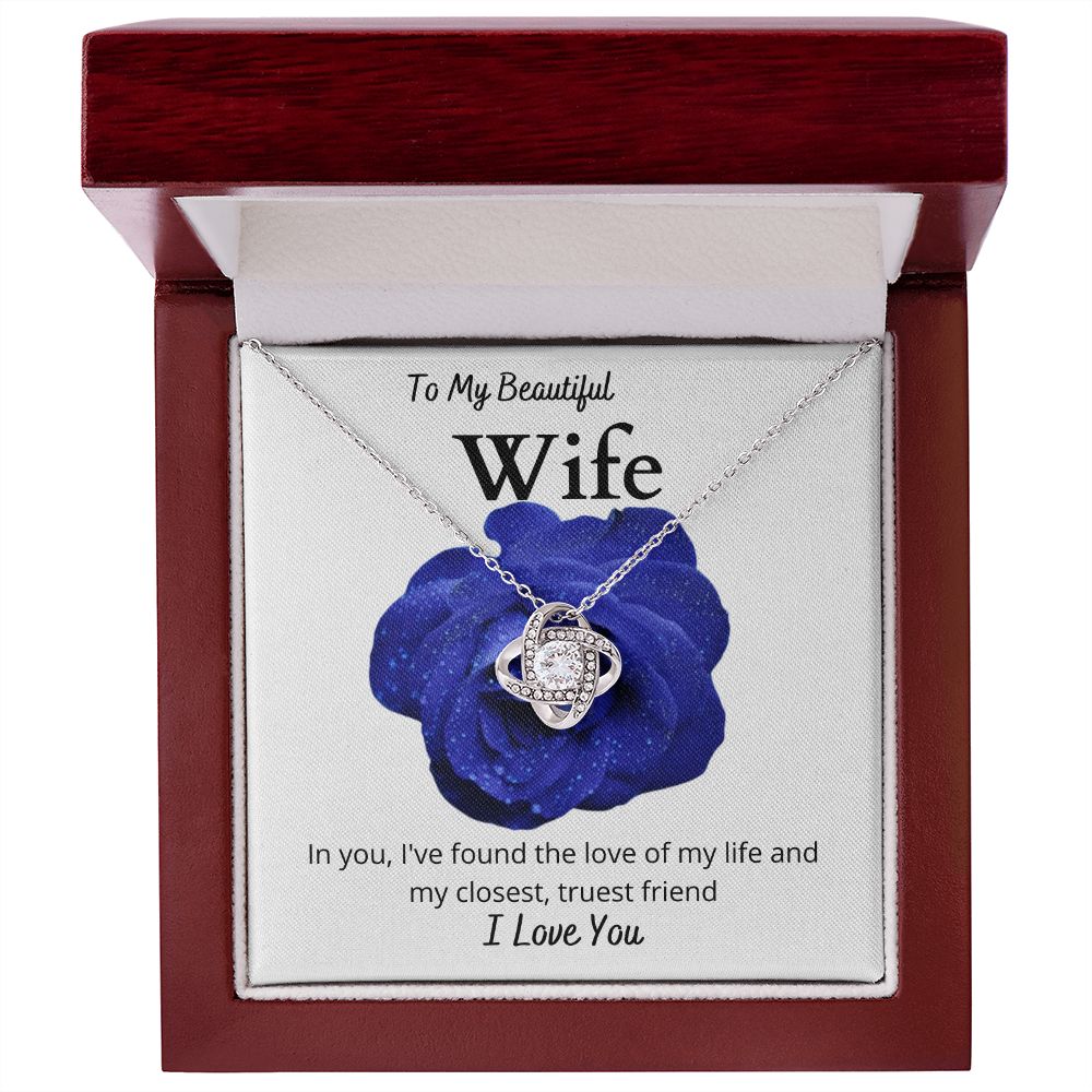 To My Beautiful Wife Rose | Love Knot Necklace