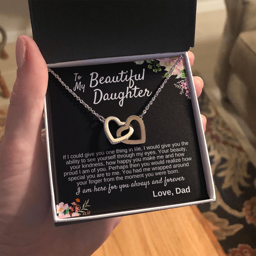 Interlocking Hearts | To My Beautiful Daughter | From Dad