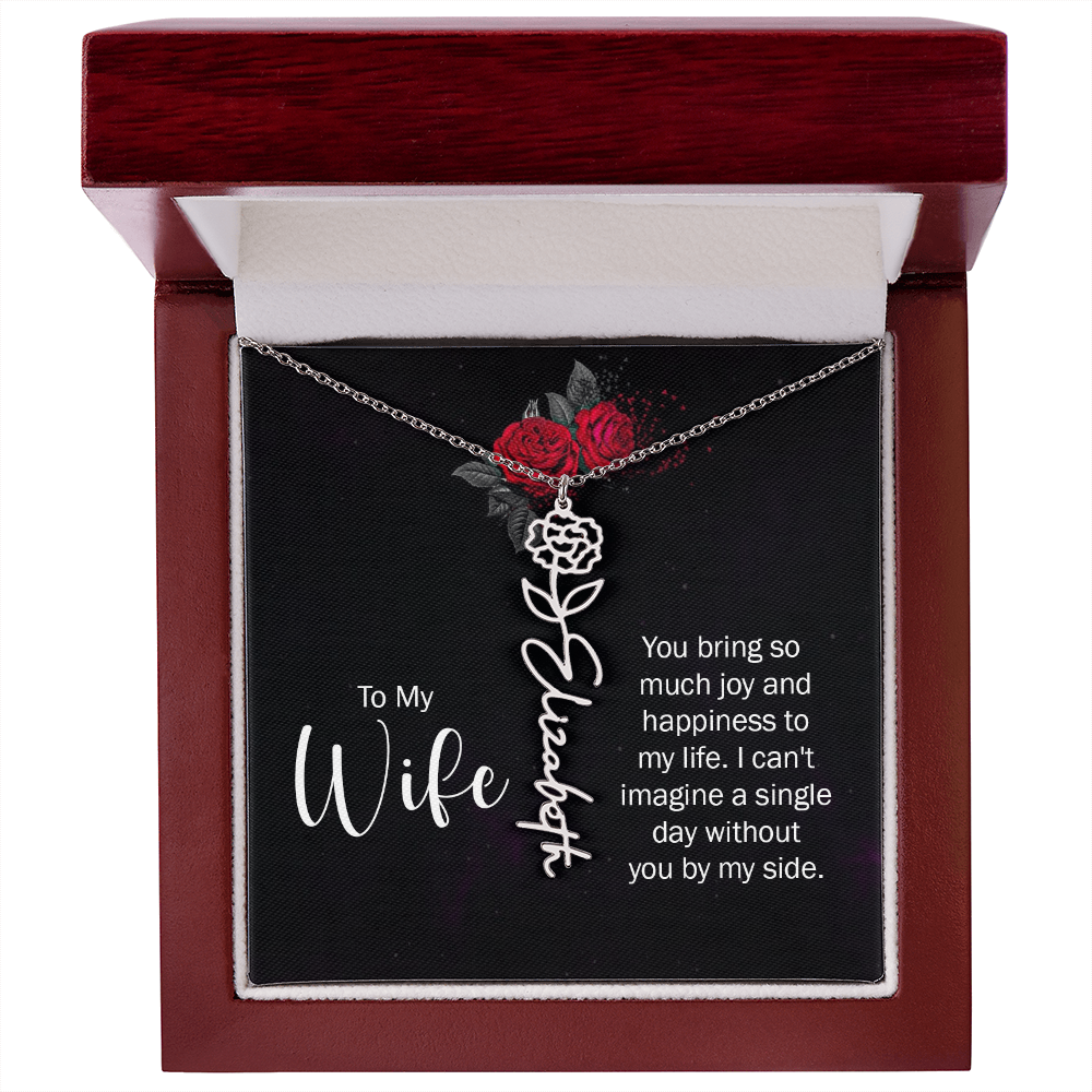 Personalized Flower Name Necklace – Custom Name Pendant