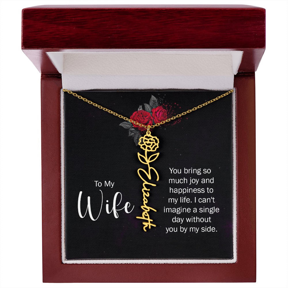 Personalized Flower Name Necklace – Custom Name Pendant
