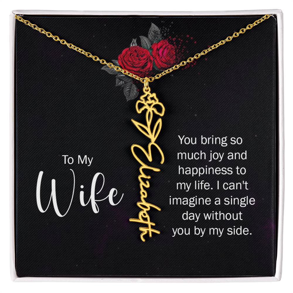 Personalized Flower Name Necklace – Custom Name Pendant