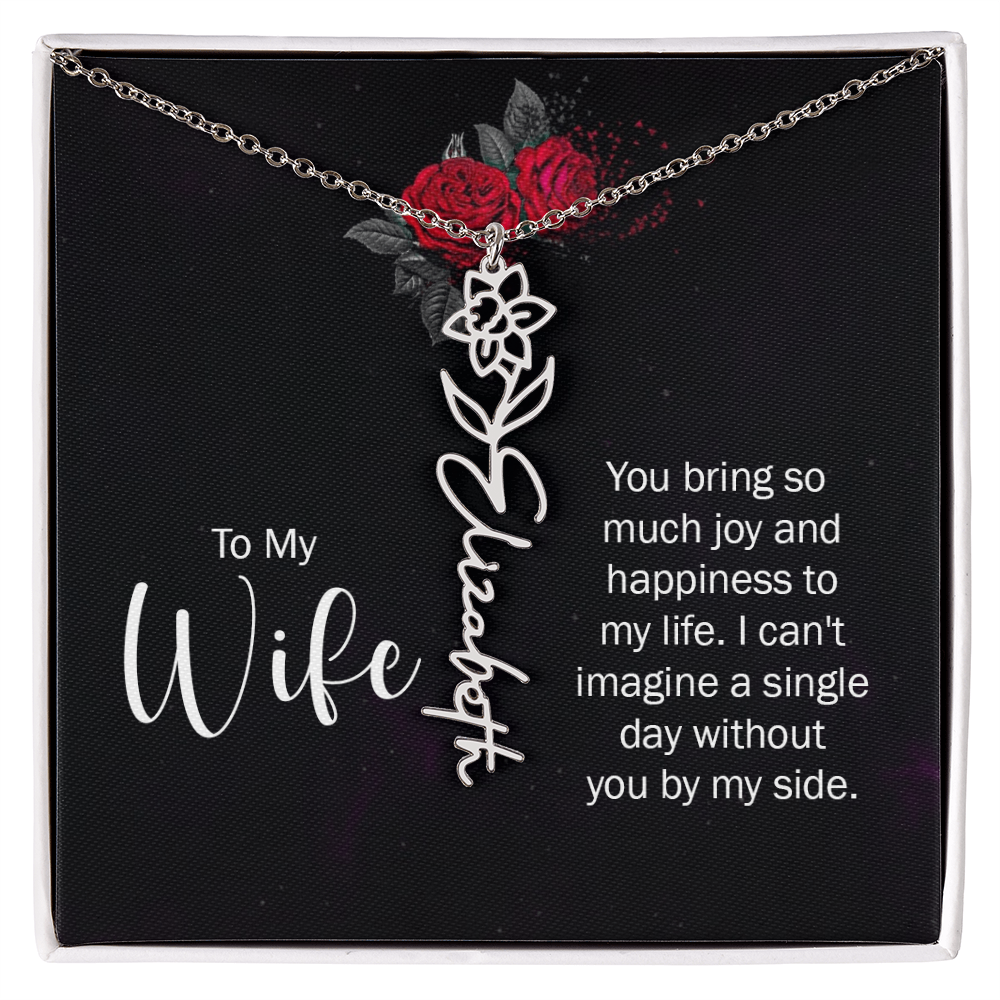 Personalized Flower Name Necklace – Custom Name Pendant