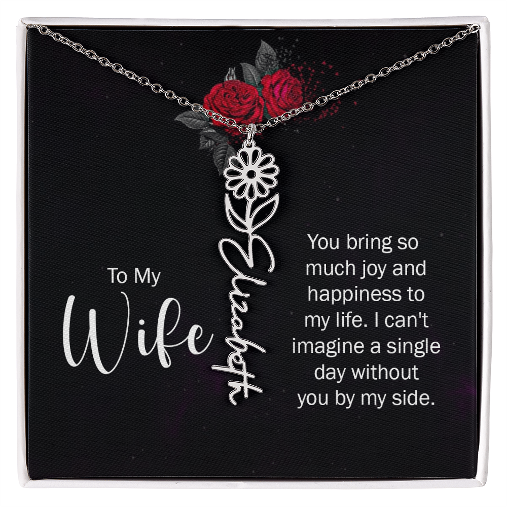 Personalized Flower Name Necklace – Custom Name Pendant