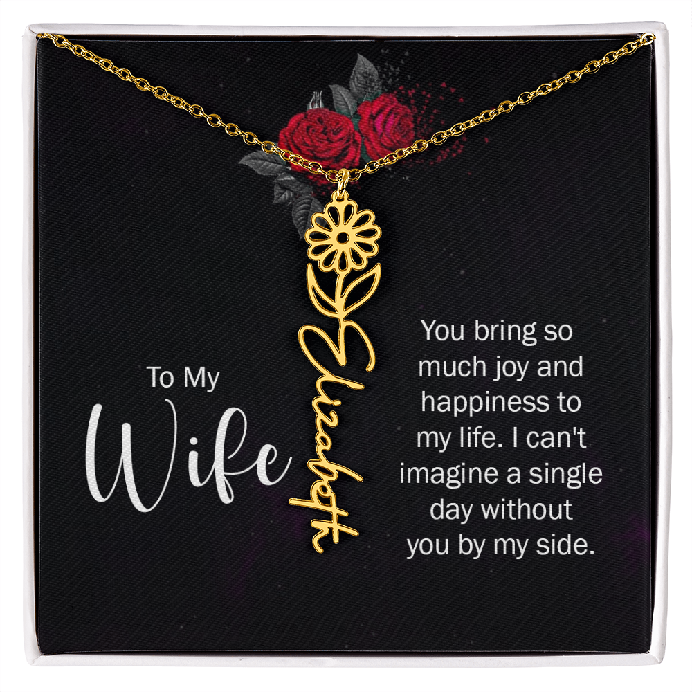 Personalized Flower Name Necklace – Custom Name Pendant