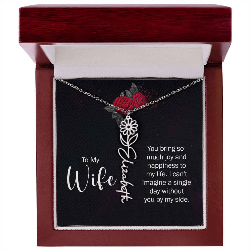 Personalized Flower Name Necklace – Custom Name Pendant