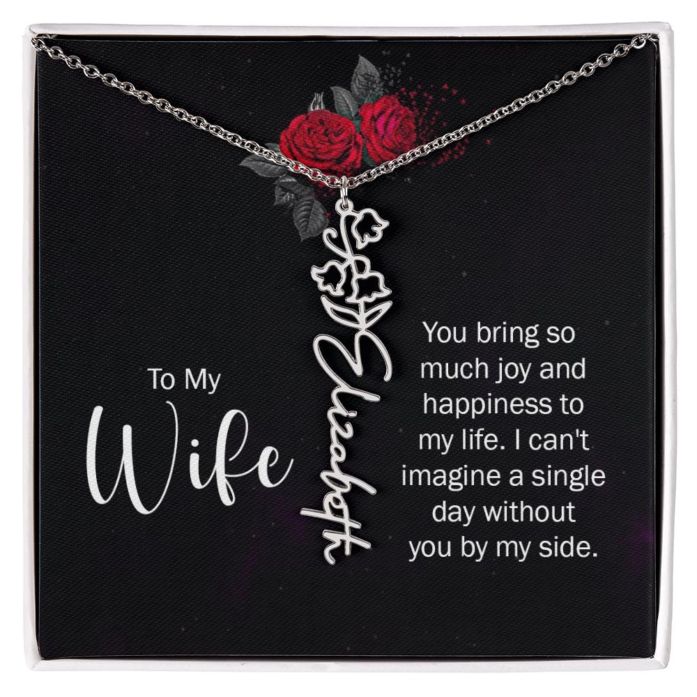 Personalized Flower Name Necklace – Custom Name Pendant