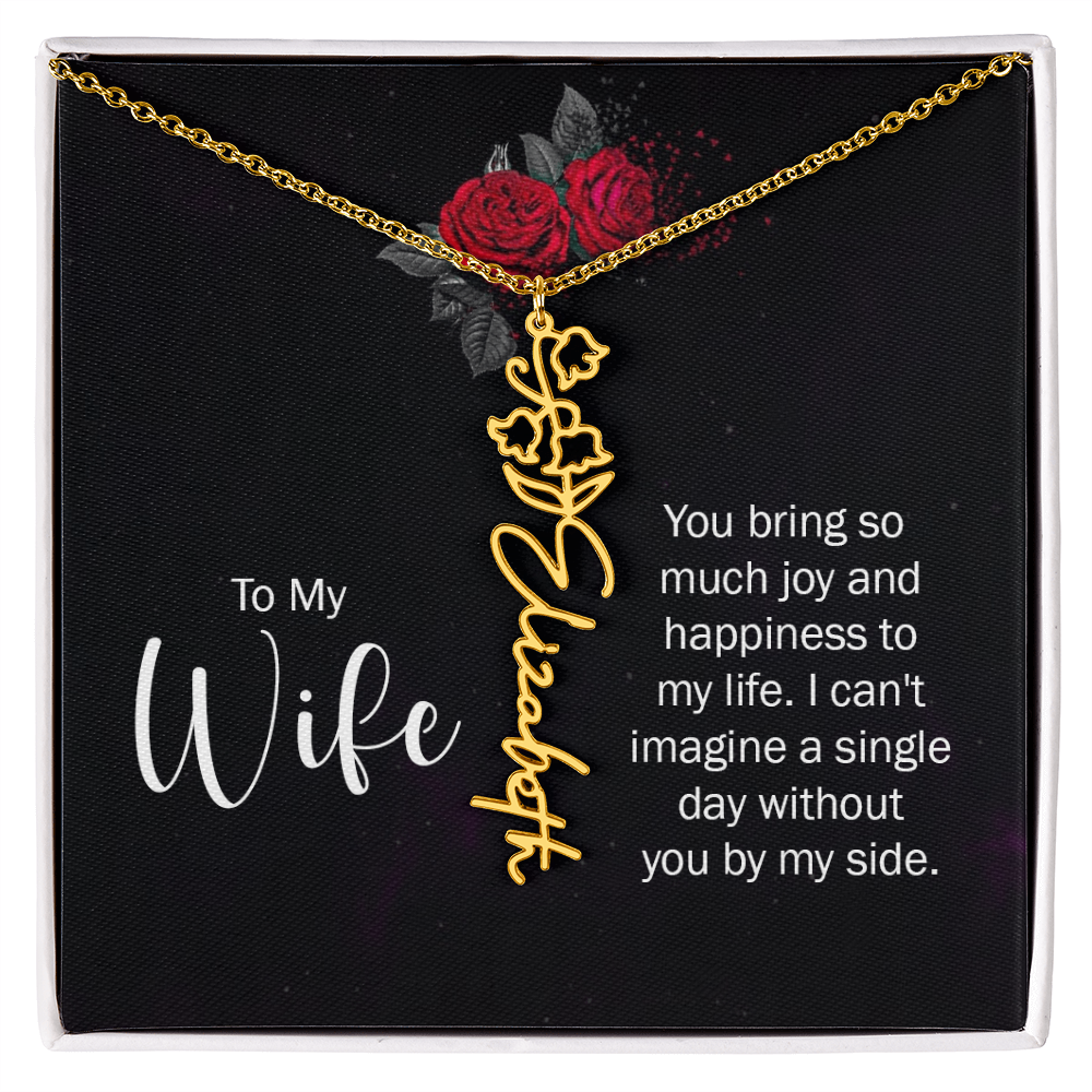 Personalized Flower Name Necklace – Custom Name Pendant